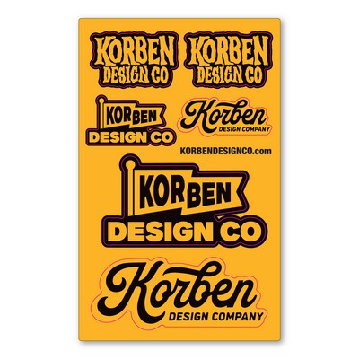 Custom Indoor/Outdoor Repositionable Decal Sticker Sheet - 32 - 36 Square Inch