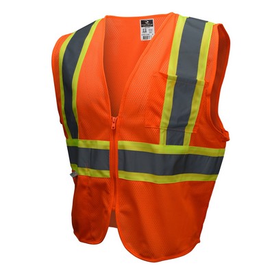 Radians® Economy Mesh X-Back Type R Class 2 Hi-Vis Orange Safety Vest with Two-Tone Trim