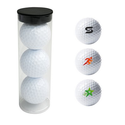 3 Golf Balls in Plastic Tube