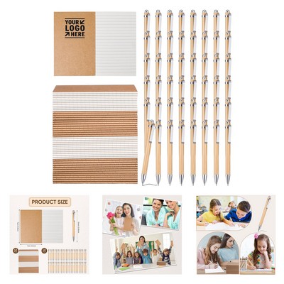 24 Sheets 48 Pages 3.5 x 5.5" Mini Notebook with Retractable Pen