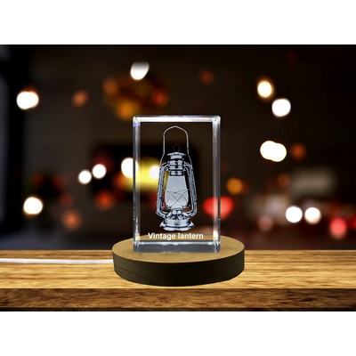 Vintage Storm Lantern Crystal Sculpture Award