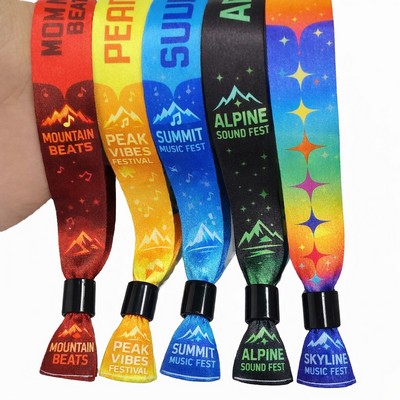 Sublimated Cloth Event Wristband w/ Locking Bead
