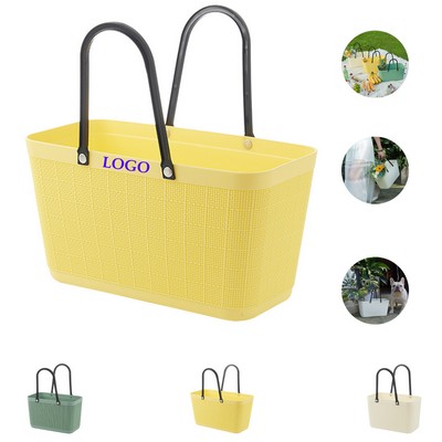 Multipurpose Plastic Basket w/Handle
