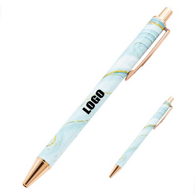 Click Action Marble Texture High-Quality Metal Pen