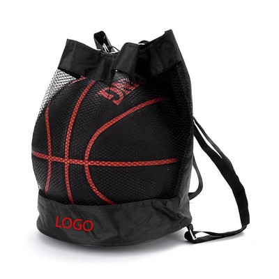 Heavy Duty Mesh Drawstring Equipment Backpack with Oxford Base