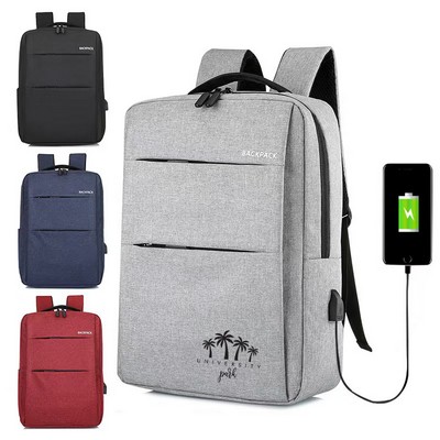 Durable 15.6" Laptop Backpack with USB Charging Port
