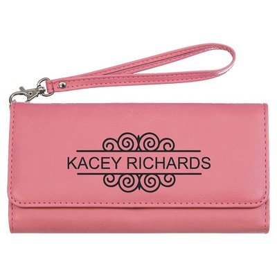 Leatherette Wallet with Strap