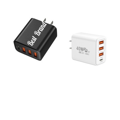 Charger Block 4 Ports Charger Fast Phone Charging Cubes