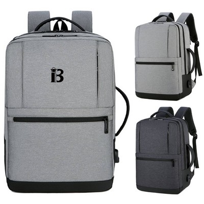 Oxford Expandable Laptop Backpack w/ Usb Charging Port