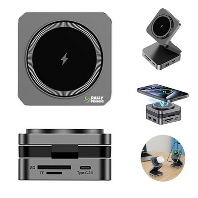 10-in-1 HUB Docking Station 15W Magnetic Wireless Charging