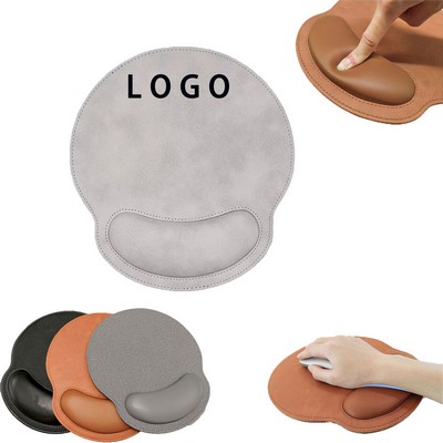 PU Leather Mouse Pad With Wrist Support