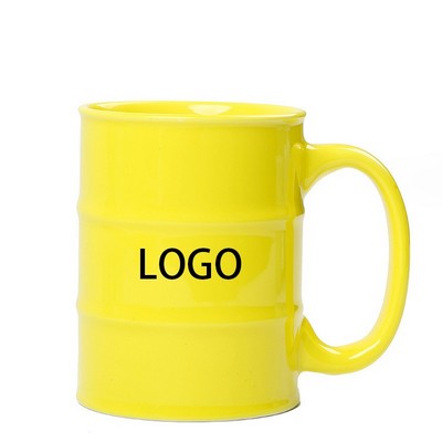 17 oz. Oil Barrel Shape Ceramic Water Mug