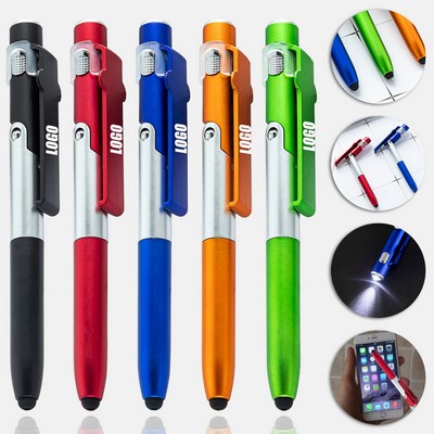 Multifunctional 4-in-1 Mobile Phone Stand With Light Gel Pen