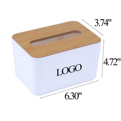 Wooden Lid Bamboo Tissue Box