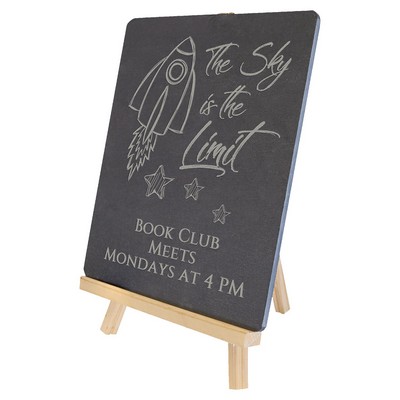 8 1/4" x 9 1/2" Wood/Slate Easel