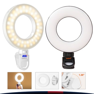Glimora Clip-On Rechargeable LED Selfie Ring Light