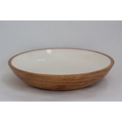 Jeanne Fitz Wood + White Collection Mango Wood Serving Bowl, Large