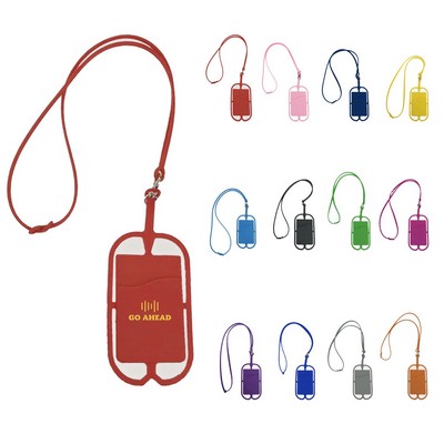Silicone Lanyard With Phone Holder & Wallet