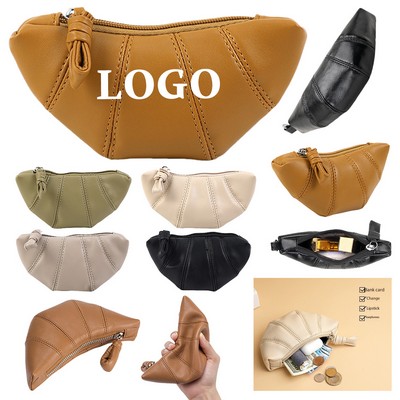 Zippered Compact Leather Coin Holder