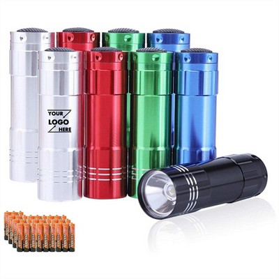 Colored Aluminum 9LED Flashlight with Strap