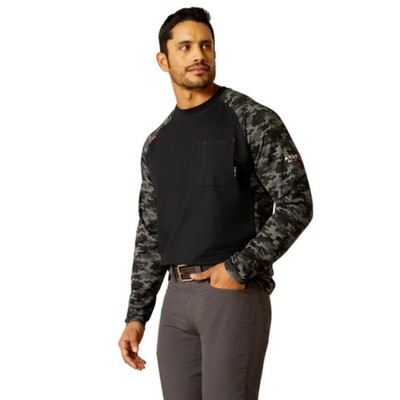 Ariat 10052090 FR Stretch Camo Baseball T-Shirt