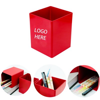 Square Metal Pen Holder Desktop Organizer For Office Supplies Stylish Desk Storage