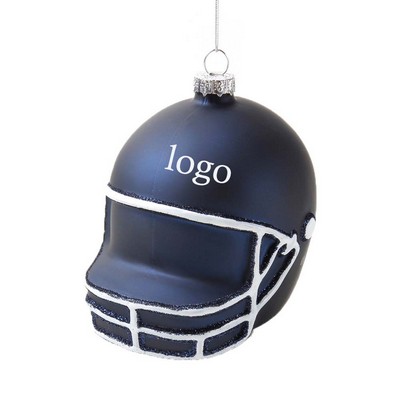 Motorcycle Helmet Glass Ornament