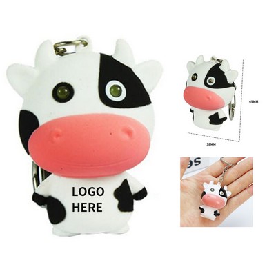 Animated LED Cow Keychain with Sound
