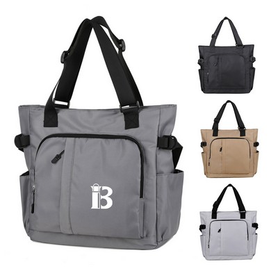 Multi Pocket Shopper Shoulder Bag