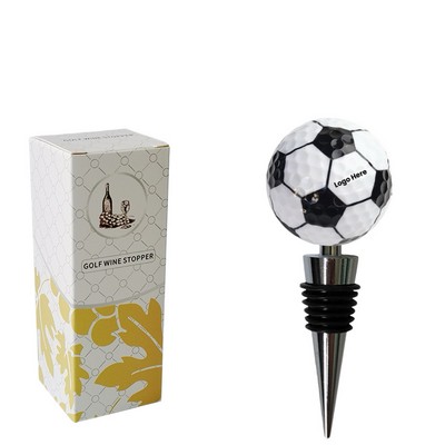 Soccer Ball Shaped Wine Cork Bottle Stopper