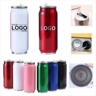 17oz Insulated Cola Can Tumbler with Straw