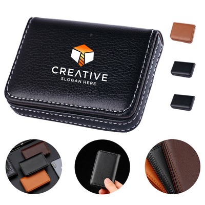 Leather Magnetic Business Card Holder