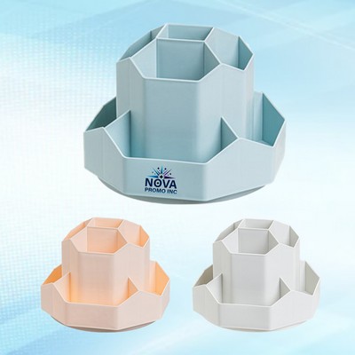 Nine-Slot 360-Degree Rotating Desktop Organizer for Easy Access and Efficient Workspace Management