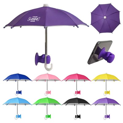 Phone Holder Umbrella With Suction Cup Stand