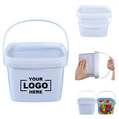 PP Fruit Storage Box Wine Container Water Plastic Vessel 4L Handheld Round White Bucket