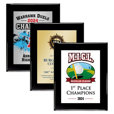 10.5" x 13" Black Piano Finish Plaque w/ Full Color Sublimated Imprint