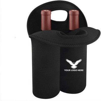 Neoprene Wine Tote Dual Bottle Soft Travel Carrier