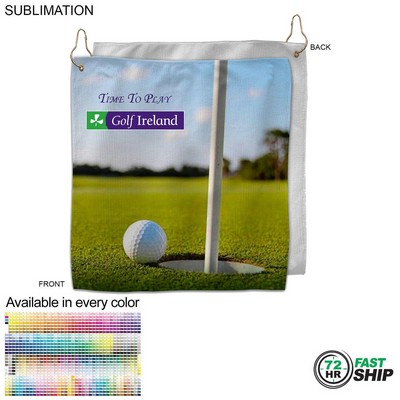 72 Hr Fast Ship - Colored Microfiber Dri-Lite Terry Golf Towel, Nofold, Sublimated. (12"x12")