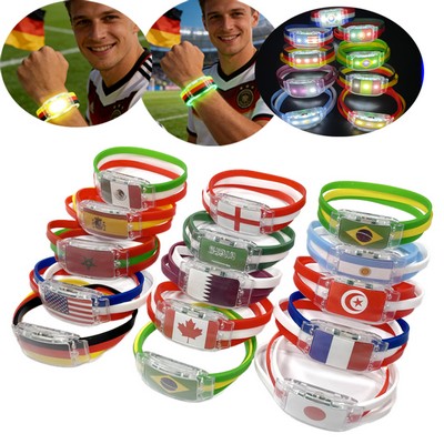 National Flag LED Silicone Event Glow Wristband