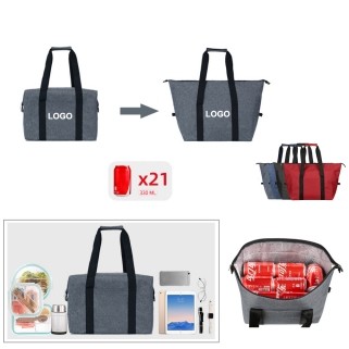 Large Expandable Cooler Tote With Zipper