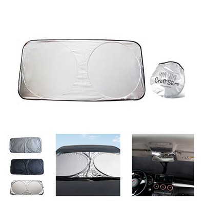 Foldable Car Sunshade with Storage Pouch