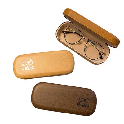 Wood-Grain Pattern Shockproof Eyewear Case
