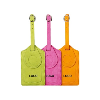 Leather Luggage Tag With Tracker Pocket