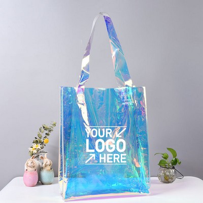 Holographic Iridescent Rainbow Pvc Tote Bag