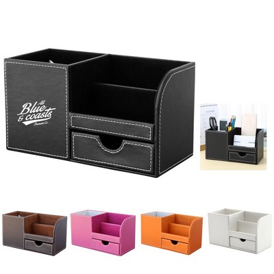 PU Leather Desk Organizer