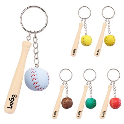 Mini Baseball Keychain