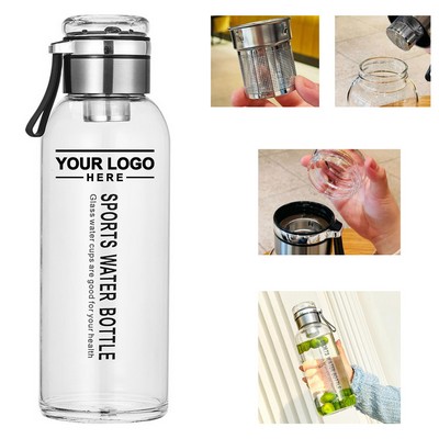 32 Oz Borosilicate Glass Sports Bottle with Infuse