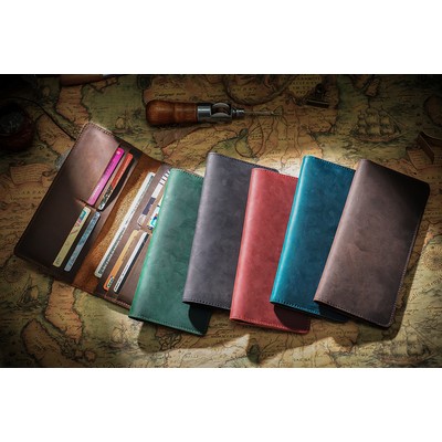 Crazy-horse Genuine Leather Passport Wallet