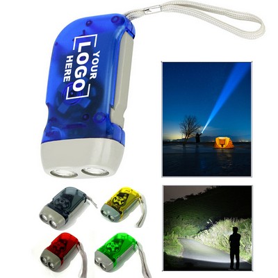 Hand Press Powered Abs Led Flashlight