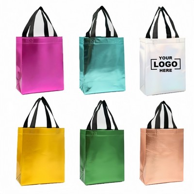 Shiny Metallic Non-Woven Holiday Gift Bags